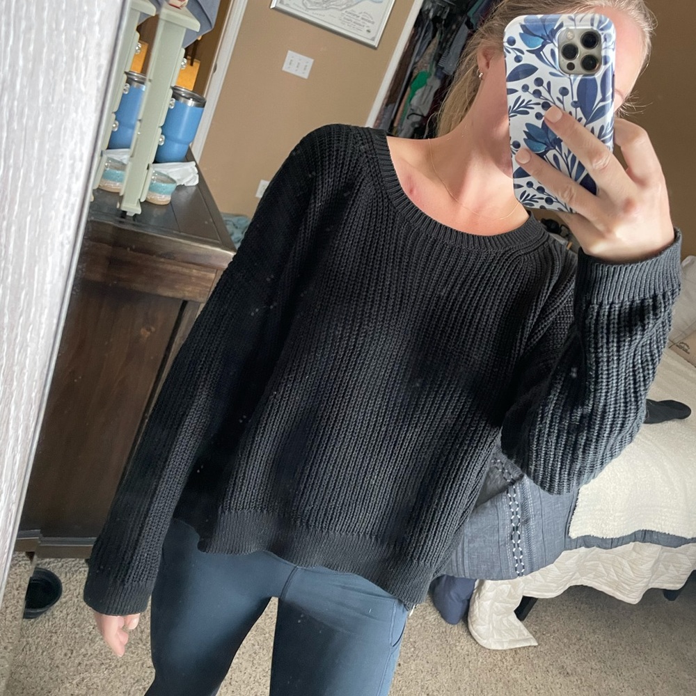 Millau Black sweater with side zippers!